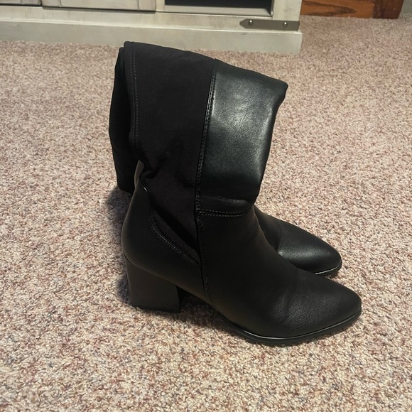 Stylish black boots with block heel size 9 - Picture 1 of 6